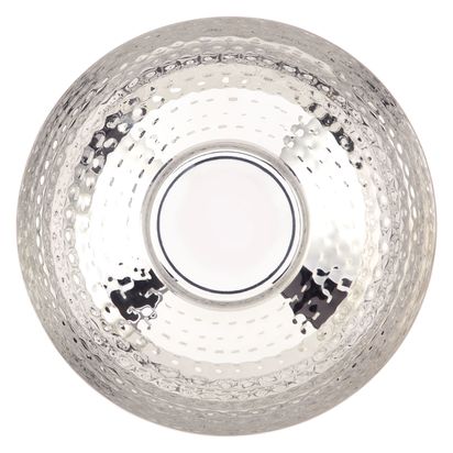 John Lewis Hammered Stainless Steel Serving Bowl, Silver Silver | H9 x Dia.20cm