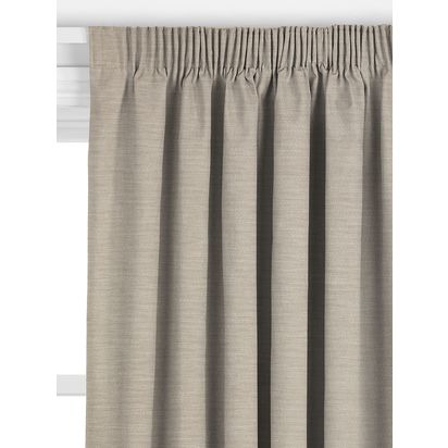 John Lewis Cotton Linen Slub Made to Measure Curtains or Roman Blind, Natural Natural | H20 x W20 x D140cm