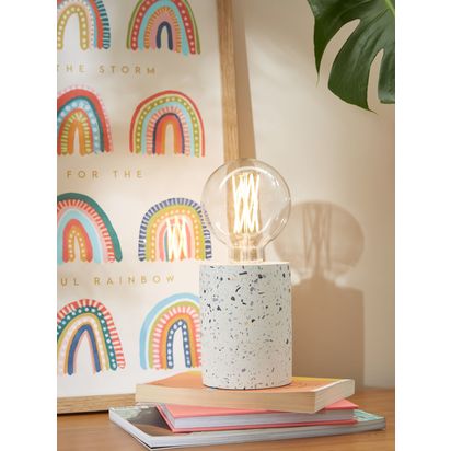 John Lewis Terrazzo Bulbholder Table Lamp White | H12.5 x Dia.9.5cm