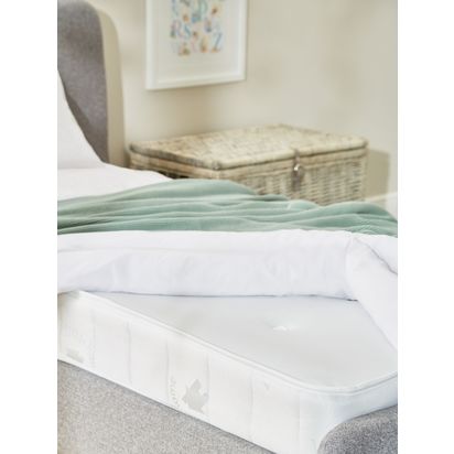 John Lewis 15cm Deep Open Spring Bunk Bed Kids' Mattress, Medium, Single White | D15 x L190 x W90cm