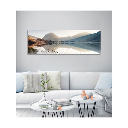John Lewis James Bell 'Buttermere View' Landscape Stretched Canvas, 40 x 120cm, Brown/Multi Brown/Multi | H40 x W120 x D4.5cm