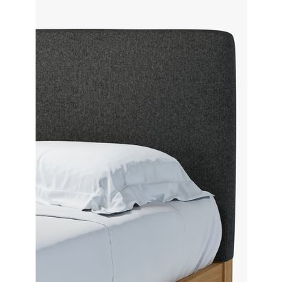 John Lewis Emily Kitami Bed Frame, Small Double Brushed Tweed Charcoal | H103.5 x W127.2 x D201.2cm