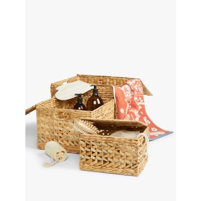 John Lewis ANYDAY Water Hyacinth Nesting Trunks, Set of 3 Natural