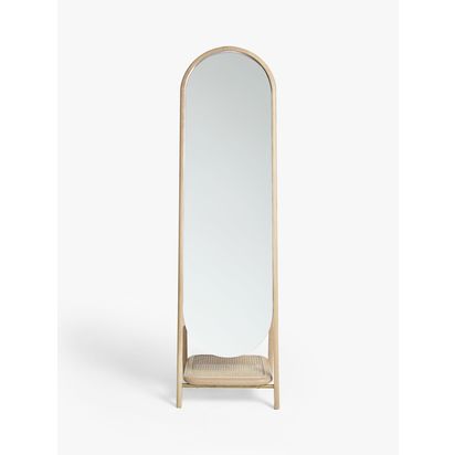 John Lewis Rattan Freestanding Mirror Oak | H175.3 x W50.6 x D48cm