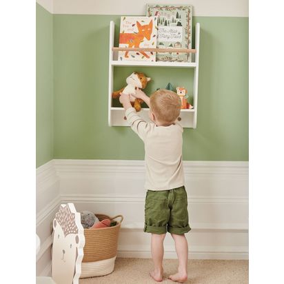 Great Little Trading Co Display Wall Shelf, White White | H67 x W19.5 x D10.5cm