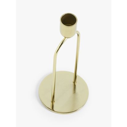 John Lewis Steel Elevated Candle Holder Gold | H20 x W8.3 x D8.3cm