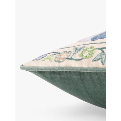 John Lewis Suzani Floral Cushion Ultramarine | 50 x 50cm