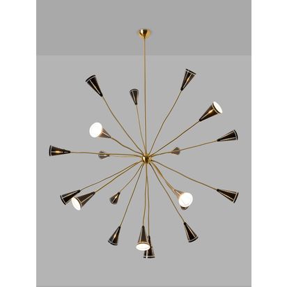 Pure White Lines Alexandra Sputnik 19 Arm Ceiling Light Black | H200 x Dia.150cm