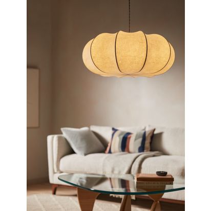 John Lewis Petula Oversized Pendant Ceiling Light, White White | H27 x W65 x D65cm