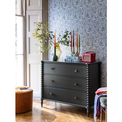 John Lewis Bobbin 3 Drawer Chest Green | H85 x W103.4 x D48.7cm