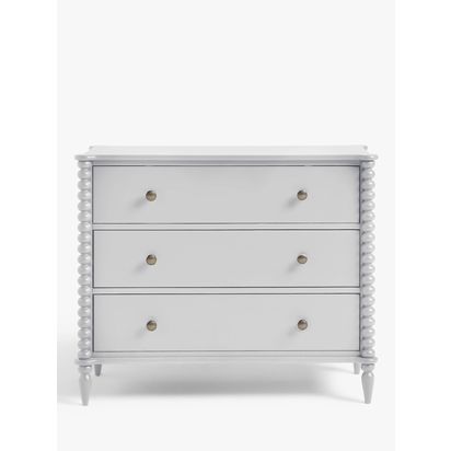 John Lewis Bobbin 3 Drawer Chest Grey | H85 x W103.4 x D48.7cm