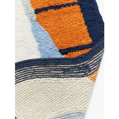 John Lewis Rocket Cotton Rug Blue | L120 x W70 x D0.5cm