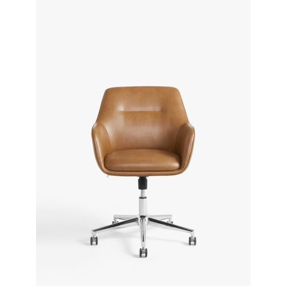 John Lewis Gerry Office Chair, PU Vinyl, Tan Tan | H94.6 x W60.3 x D64.1cm