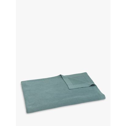 John Lewis Rye Plain Knit Throw Heritage Blue | L200 x W150cm