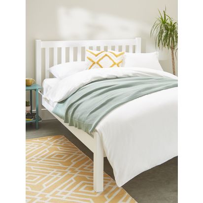 John Lewis Wilton Bed Frame, King Size White | H102 x W159 x L212cm