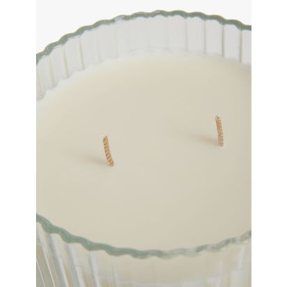 John Lewis Rose & Vanilla Multi Wick Scented Candle, 700g Multi | H8 x W12.4 x D12.4 cm