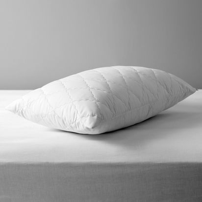John Lewis Synthetic Soft Touch Washable Quilted Standard Pillow Protector, Pair White | L75 x W50cm