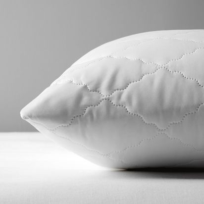 John Lewis Synthetic Soft Touch Washable Quilted Standard Pillow Protector, Pair White | L75 x W50cm