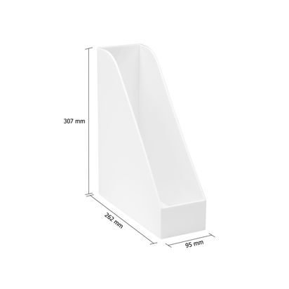 Osco Magazine File, White White | H30.5 x W9.6 x D26.1cm