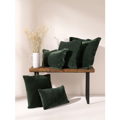 Truly Cotton Velvet Pleated Square Cushion
