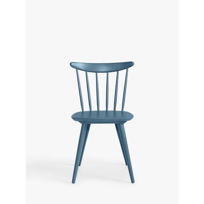 John Lewis Spindle Dining Chair, Set of 2, FSC-Certified (Beech Wood) Blue | H83.5 x W49 x D50cm