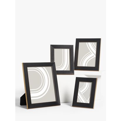 John Lewis Flat Wood-Effect Photo Frame, Black/Gold Black/Gold | 20.4 x 15.4 x 1.3cm