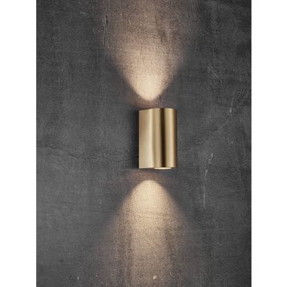 Nordlux Canto Max 2.0 Indoor / Outdoor Wall Light Brass | H17.2 x W8.7 x D10cm