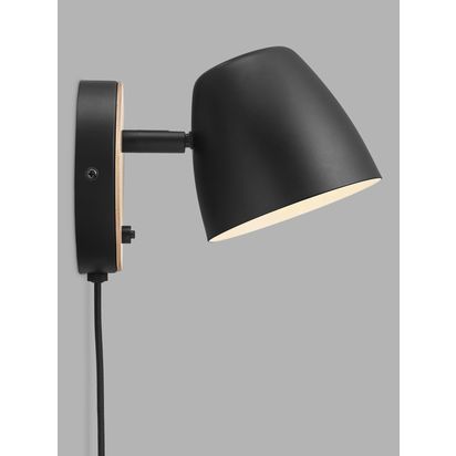 Nordlux Theo Wall Light, Black Black | H13 x W13 x D20.7cm