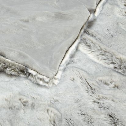 John Lewis Faux Fur Throw Grey | W150 x D200cm