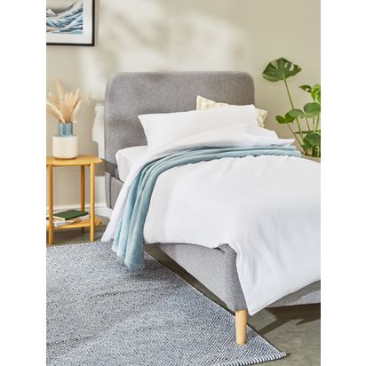 John Lewis ANYDAY Bonn Child Compliant Upholstered Bed Frame, Single Saga Grey | H100 x W101 x D204cm