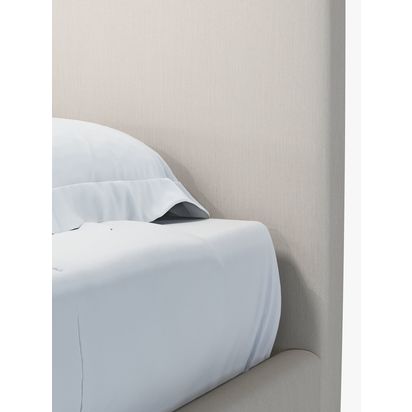 John Lewis Emily Child Compliant Upholstered Bed Frame, Single Cotton Effect Beige | H110 x W103 x D210cm