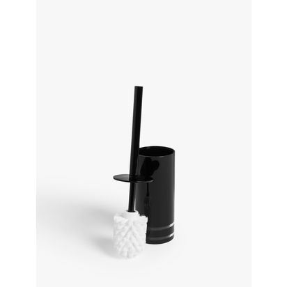 John Lewis Block Stripe Slimline Toilet Brush Black | H37 x Dia.8.3cm
