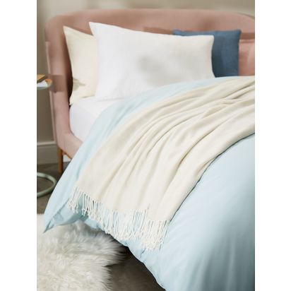 John Lewis Herringbone Throw Natural | 150 x 200cm