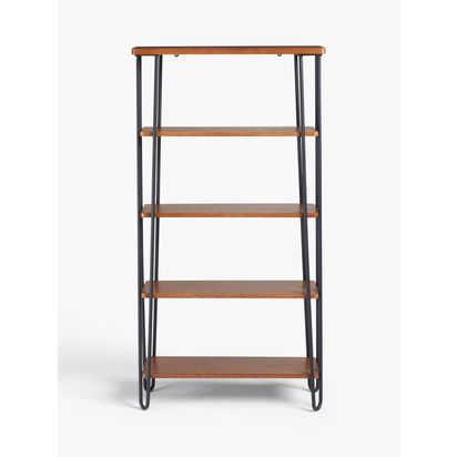 John Lewis Hairpin Tall Bookcase, Dark Oak Dark Oak | H151 x W80 x D30cm