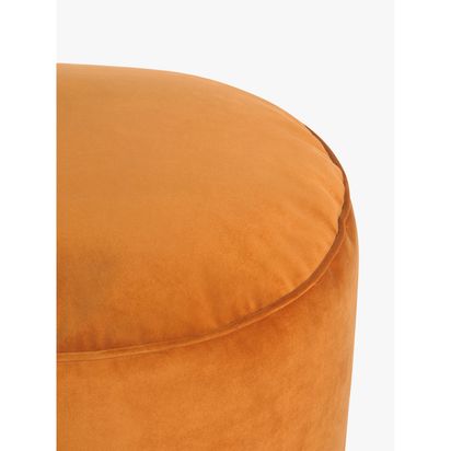 John Lewis Velvet Pouffe Orange | H38 x W55cm
