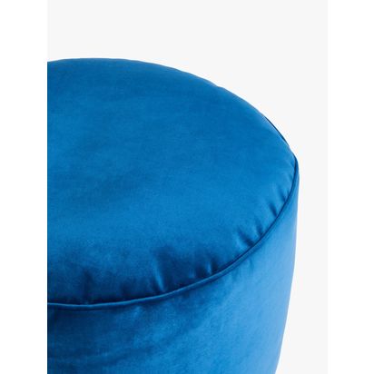 John Lewis Velvet Pouffe Navy | H38 x W55cm