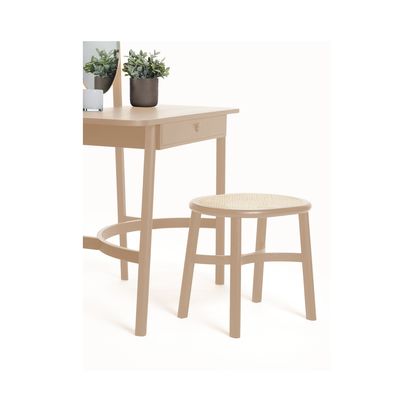 John Lewis Rattan Dressing Table Stool Oak | H45.40cm * W38.00cm * D50.00cm