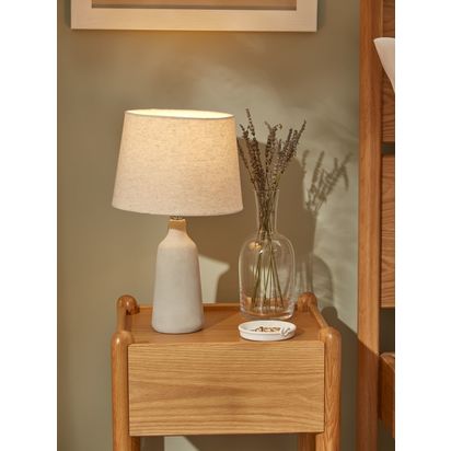 John Lewis Linney Concrete Table Lamp Natural | H39 x W23 x D23cm