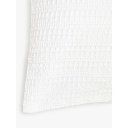 John Lewis Stripe Waffle Bedding White | Standard pillowcase
