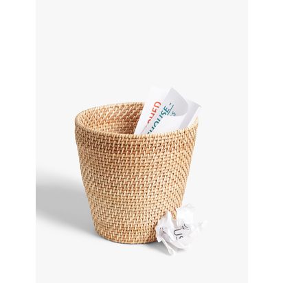 John Lewis Waste Paper Basket, Natural Natural | H26 x Dia.26cm