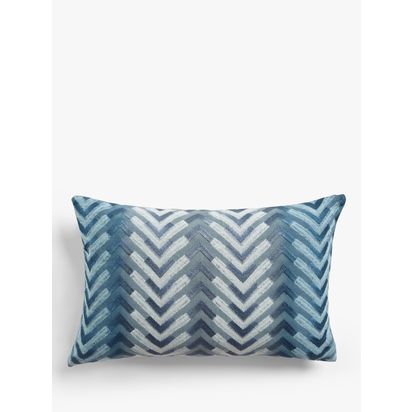 John Lewis Kasuri Cushion, Blue Blue | 40 x 60cm