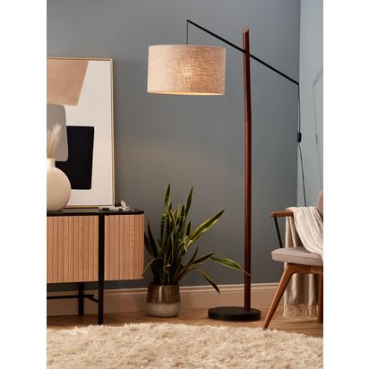 John Lewis Fishing Rod Floor Lamp, Walnut Walnut | H189 x W125 x D43cm