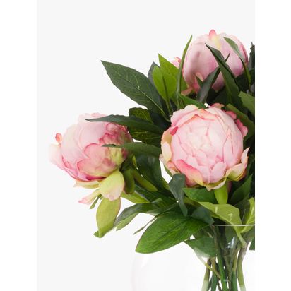 Floralsilk Artificial Pink Peonies in Globe | H28 x W28 x D28cm