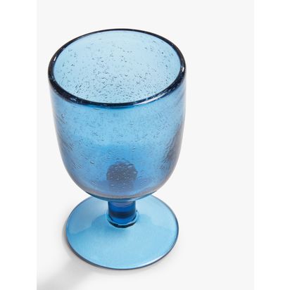 John Lewis Bubble Wine Glass, 272ml Blue | H13 x Dia.7.8cm