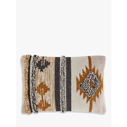 nkuku Tussi Sia Cushion Cover, Mustard/Grey Mustard/Grey | 40 x 60cm
