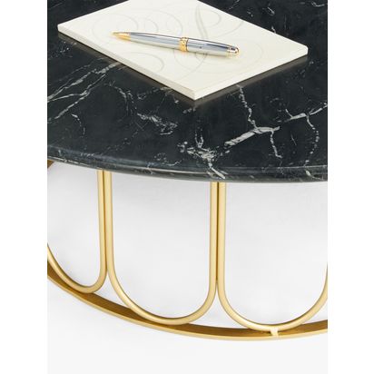 John Lewis + Swoon Emlin Coffee Table, Black Black | H31 x Dia.90cm