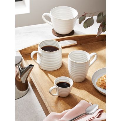 John Lewis Barista Latte Coffee Mug, 297ml, White White | H10.4 x W12.3 x D8.4cm