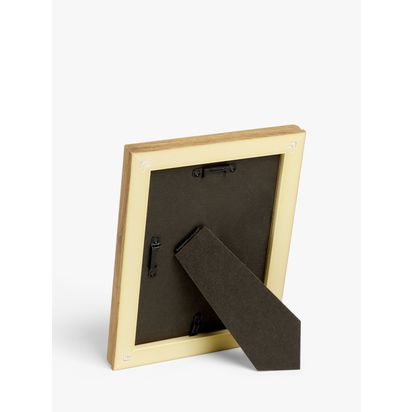 John Lewis Step Edge Wood-Effect Photo Frame & Mount, Natural Natural | 23.5 x 28.5 x 2.71cm