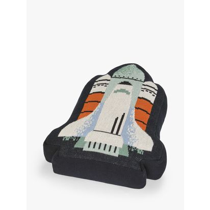 John Lewis Rocket Shaped Cushion Blue | L43 x W30 x D7cm