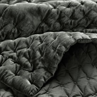 John Lewis Boutique Hotel Velvet Stitch Quilted Bedspread Steel | H250 x W260cm